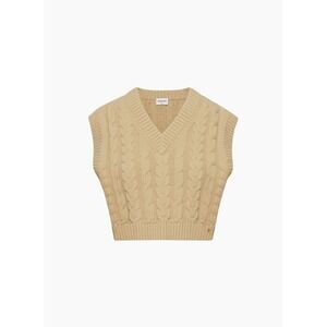 Aritzia Sunday Best Winston Merino Wool Cable Knit V-Neck Sweater Vest Small